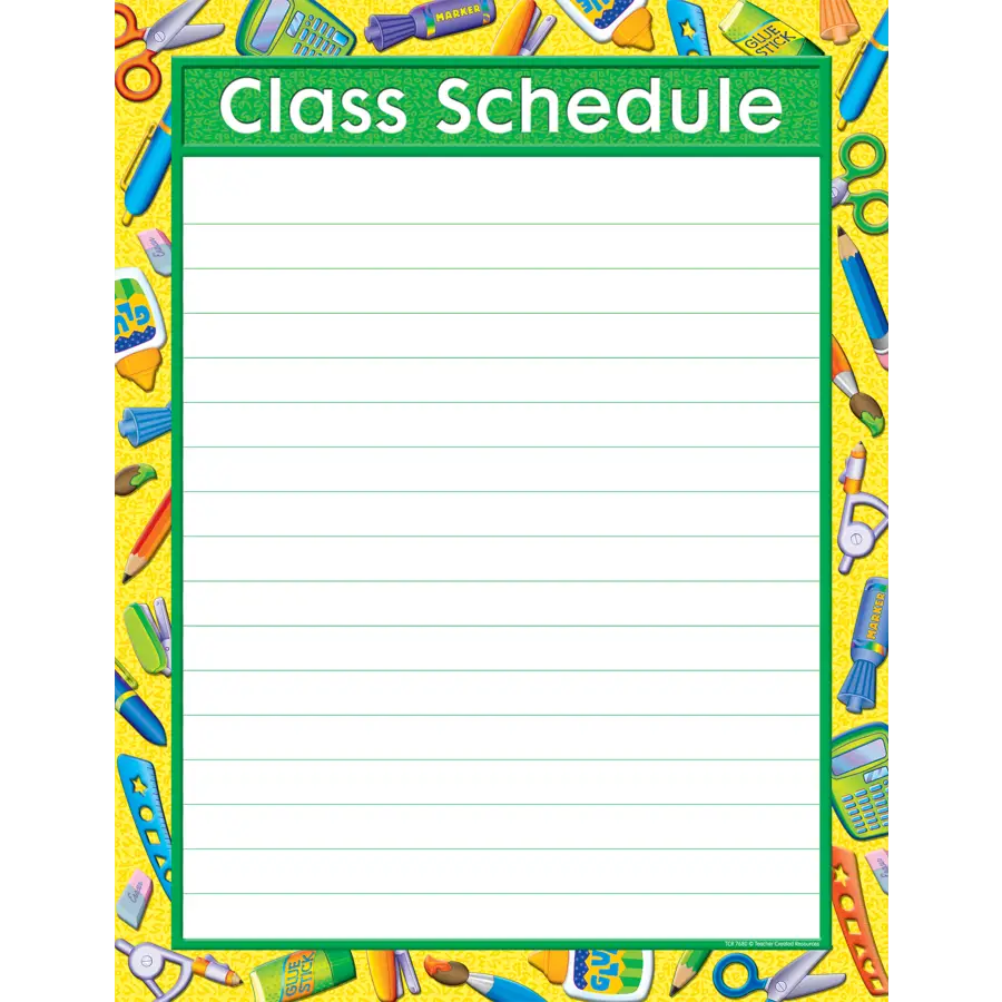 Colorful Class Schedule