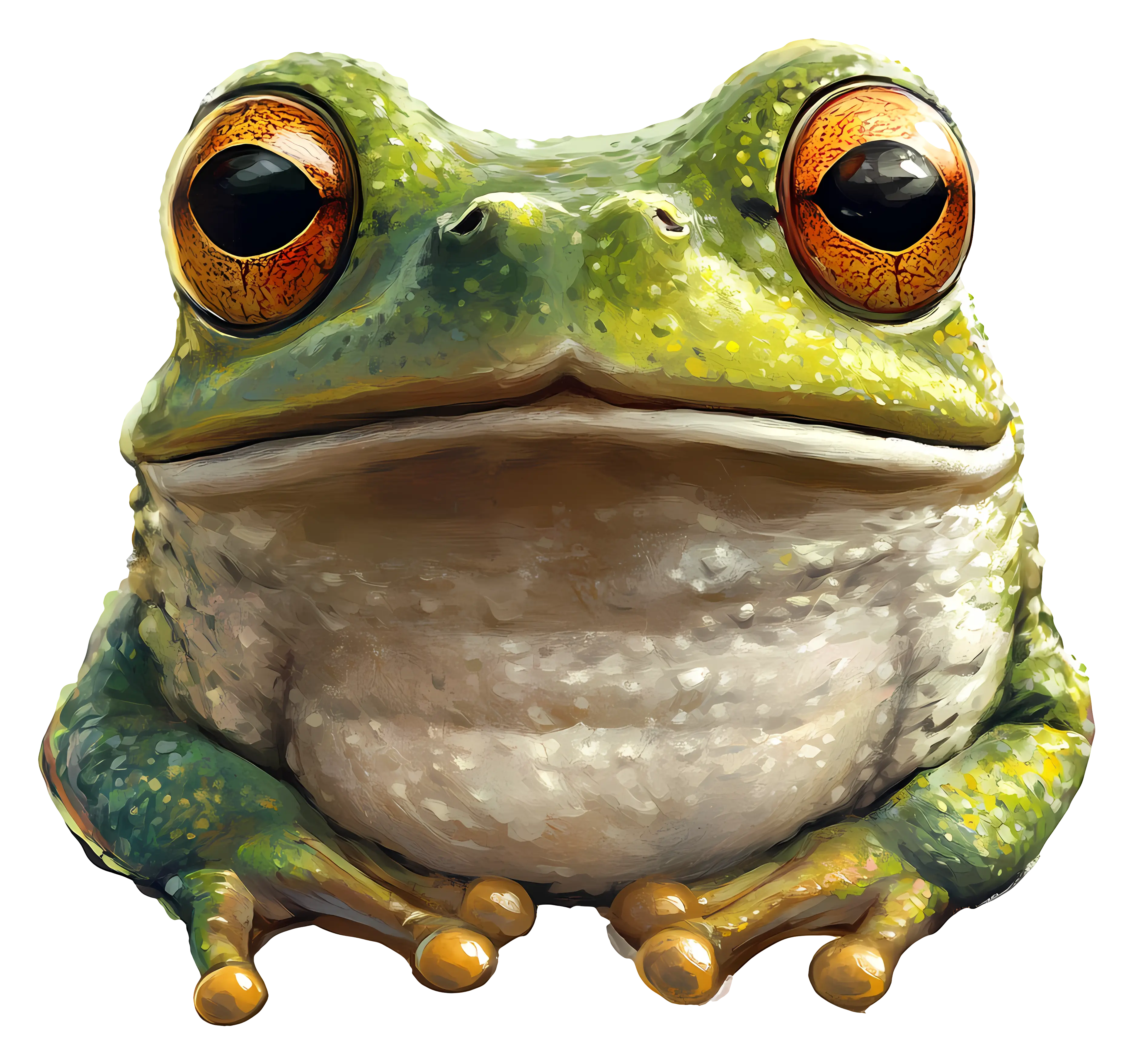 Realistic Green Frog Illustration