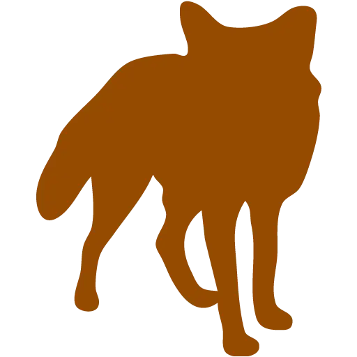 Brown Wolf Silhouette Minimal Illustration