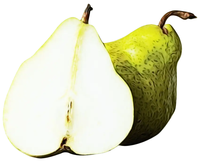 Green Whole and Sliced Pear