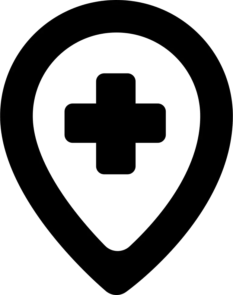 Medical Location Icon with Plus Symbol