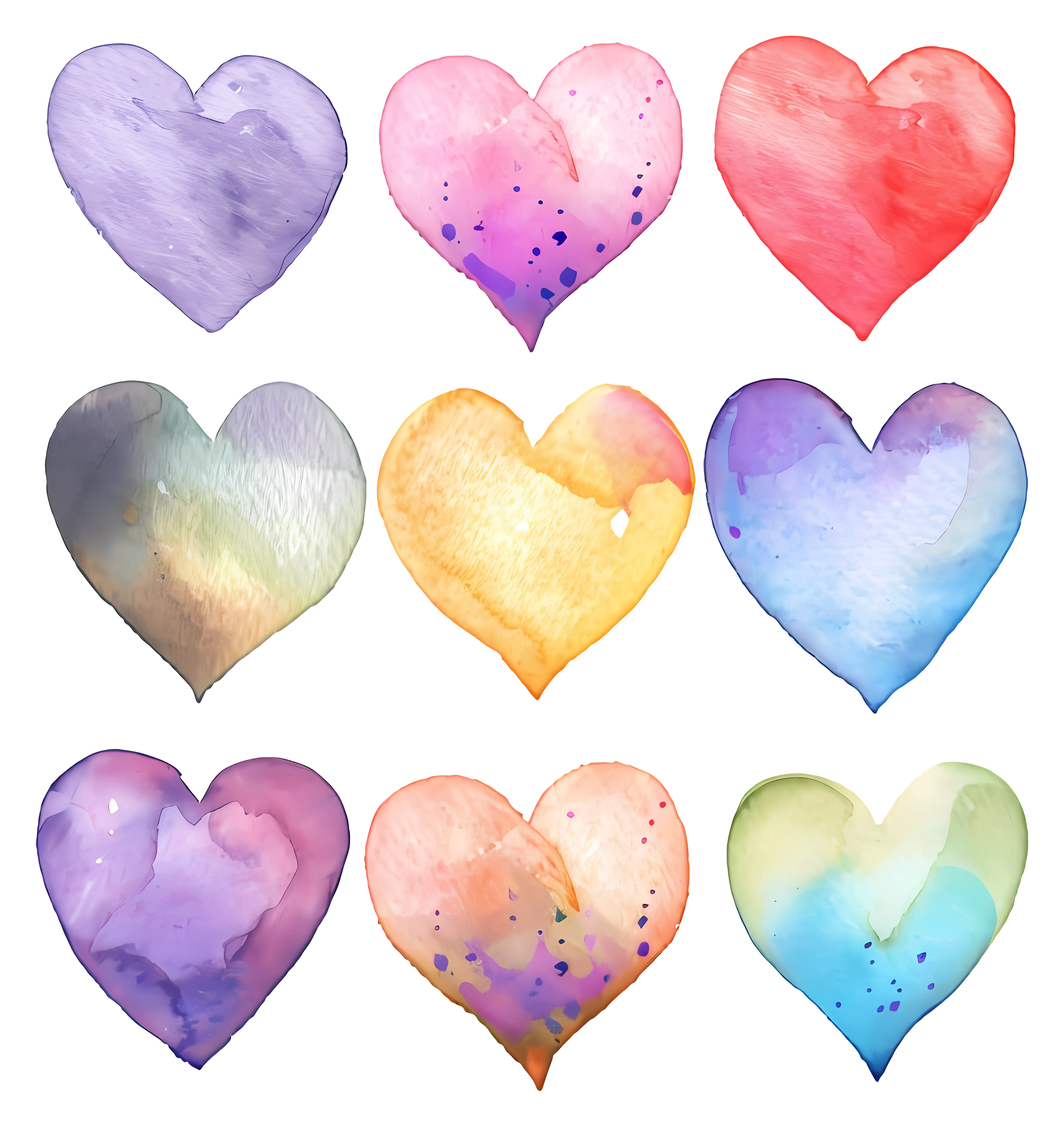 Watercolor Heart Collection