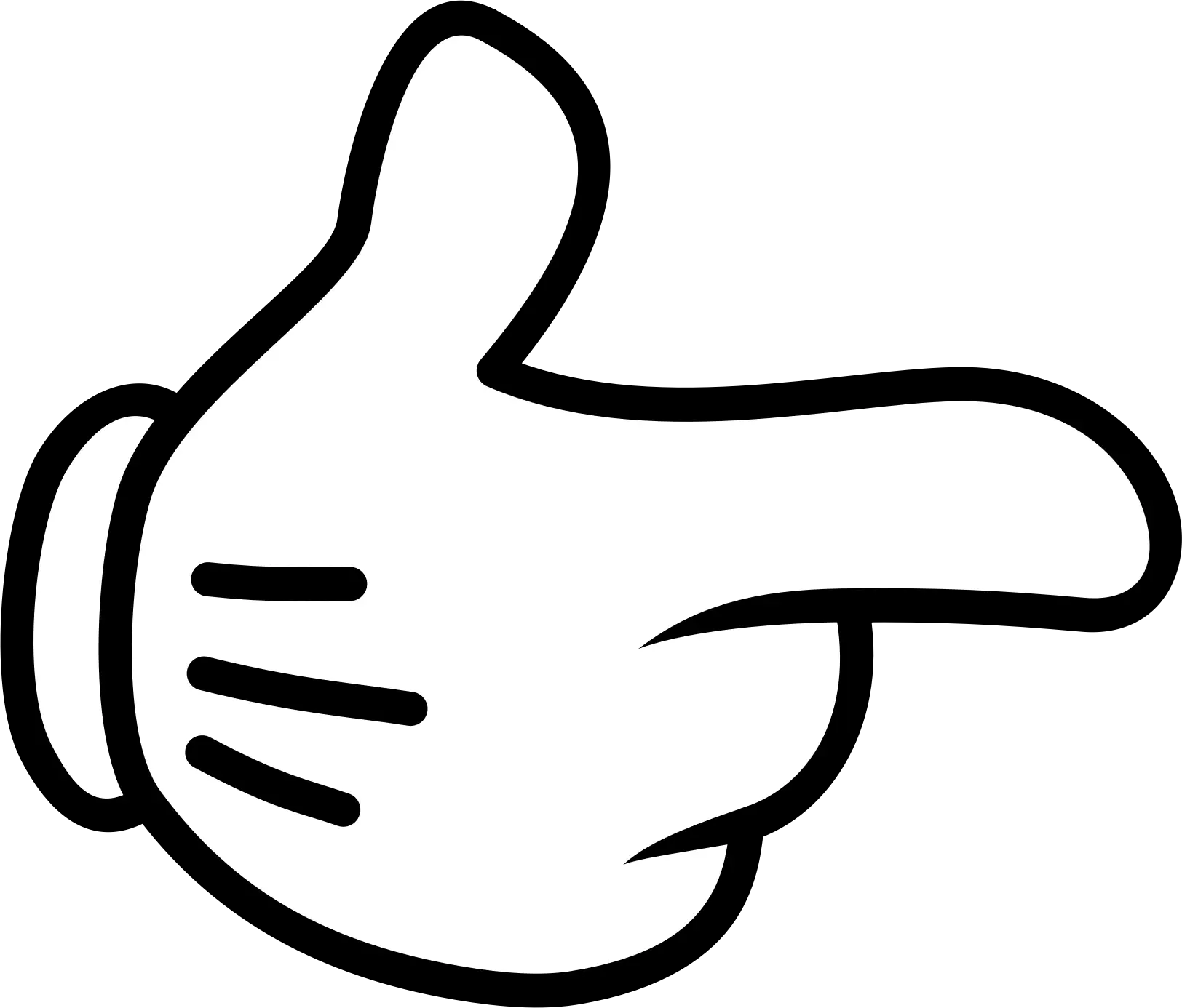 Cartoon Hand Pointing in Black and White