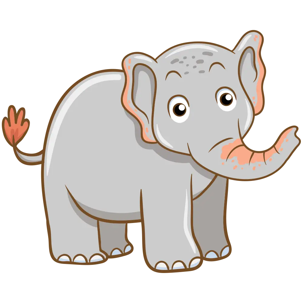 Cute Cartoon Elephant Drawing for Kids