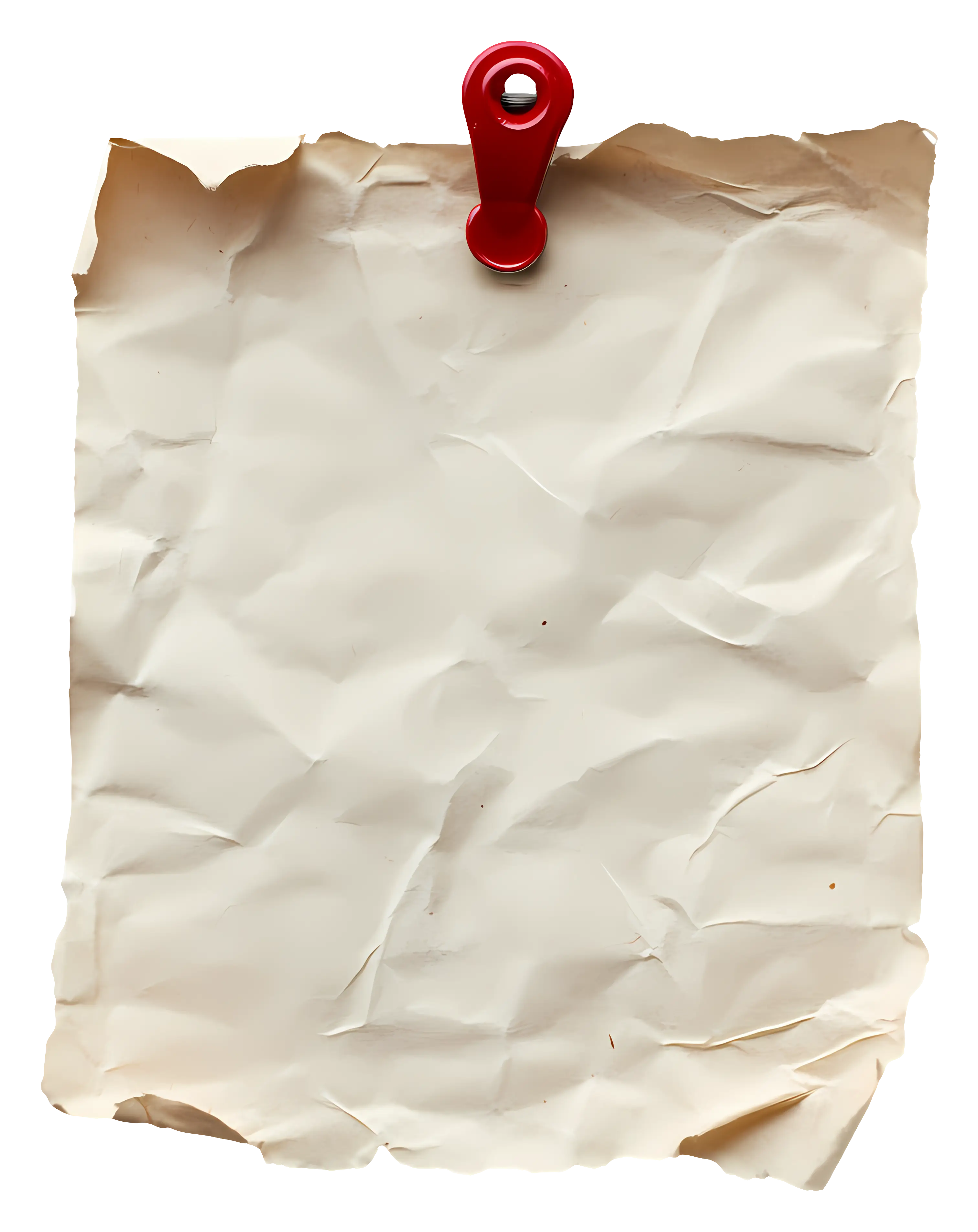 Crumpled Paper with Pin