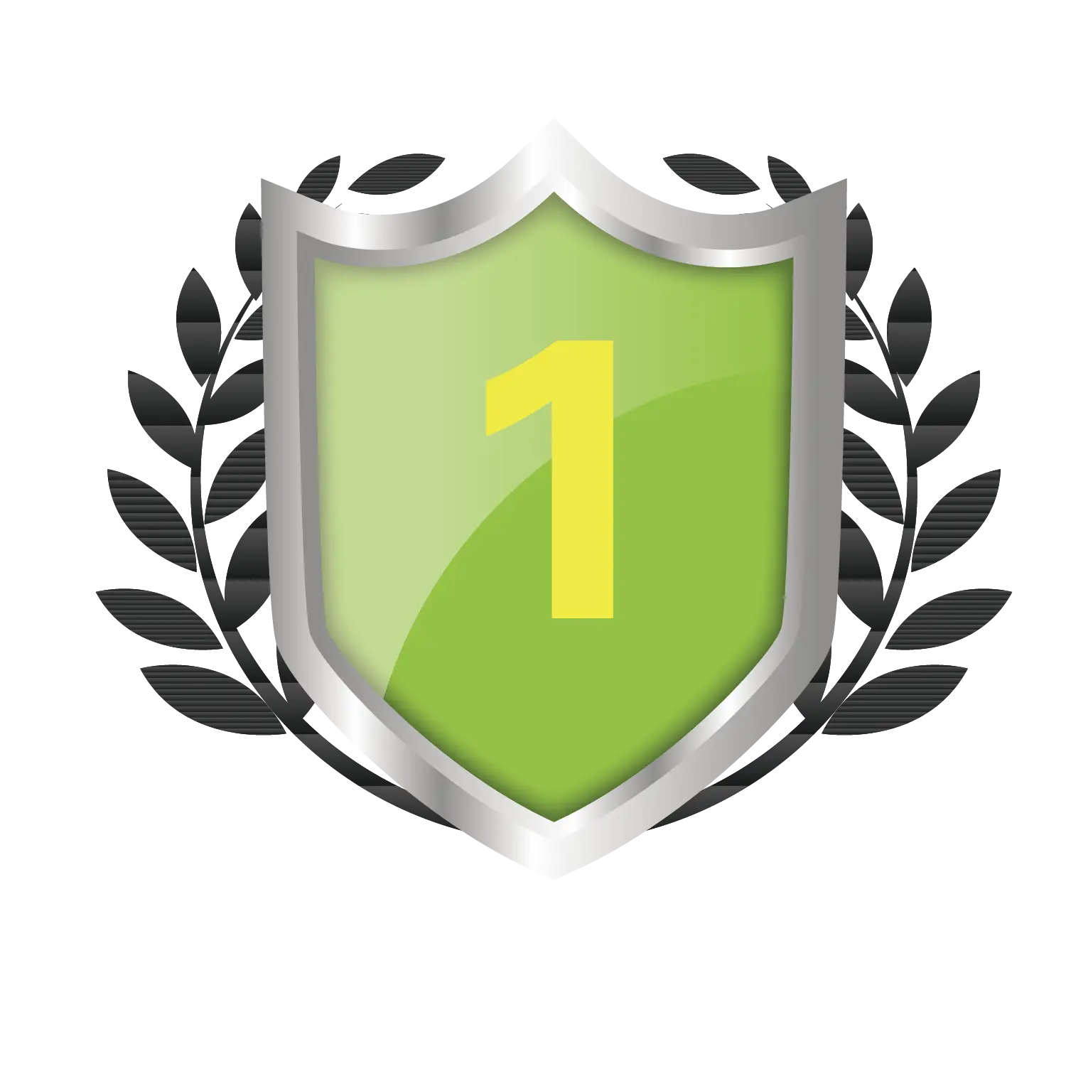 Green Shield with Number 1 Badge
