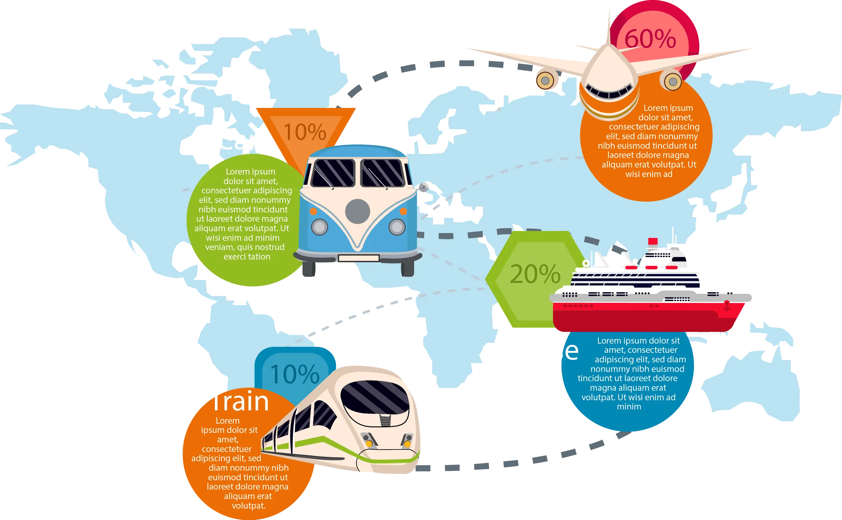 Transportation Infographic with Map