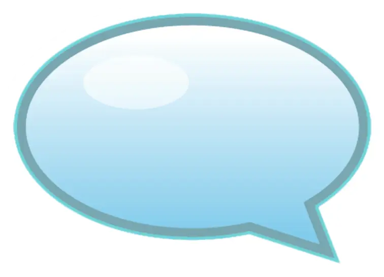 Glossy Blue Speech Bubble Design