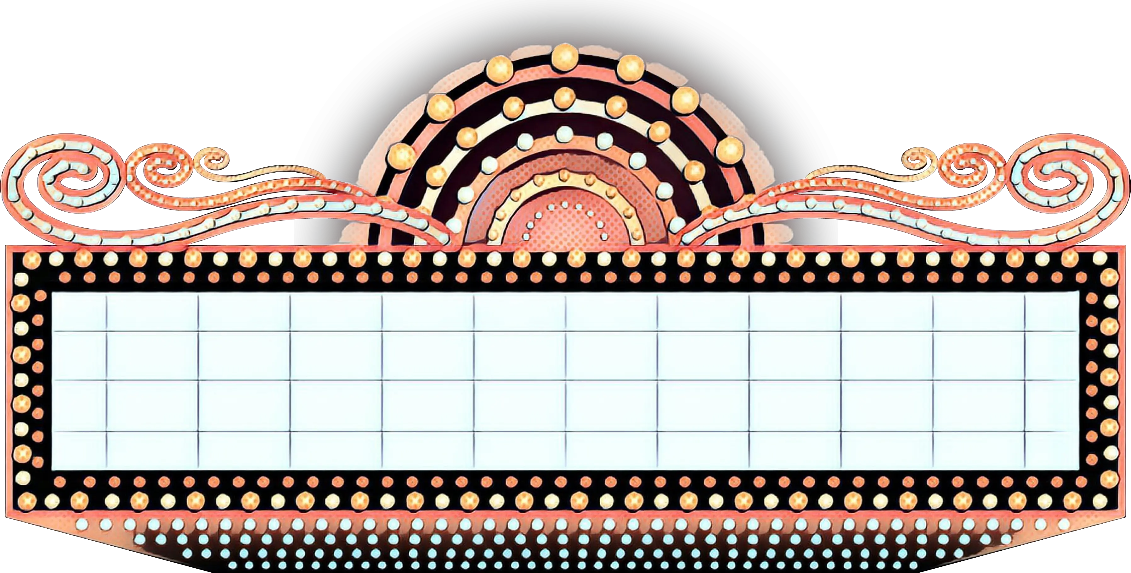 Vintage Marquee Board with Lights Illustration