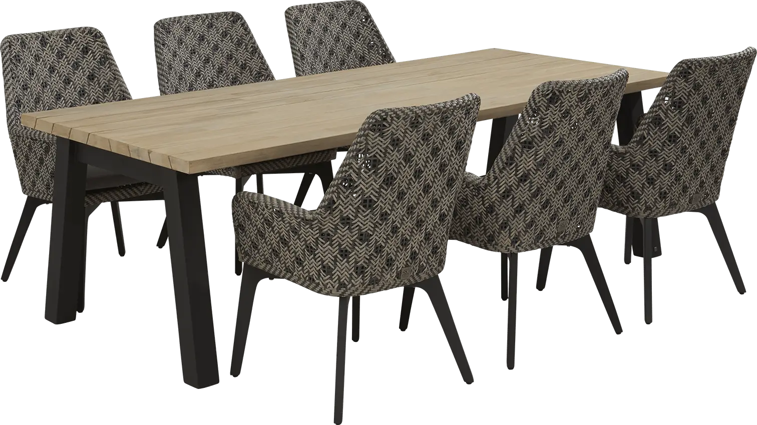 Modern Dining Table Set with Six Chairs