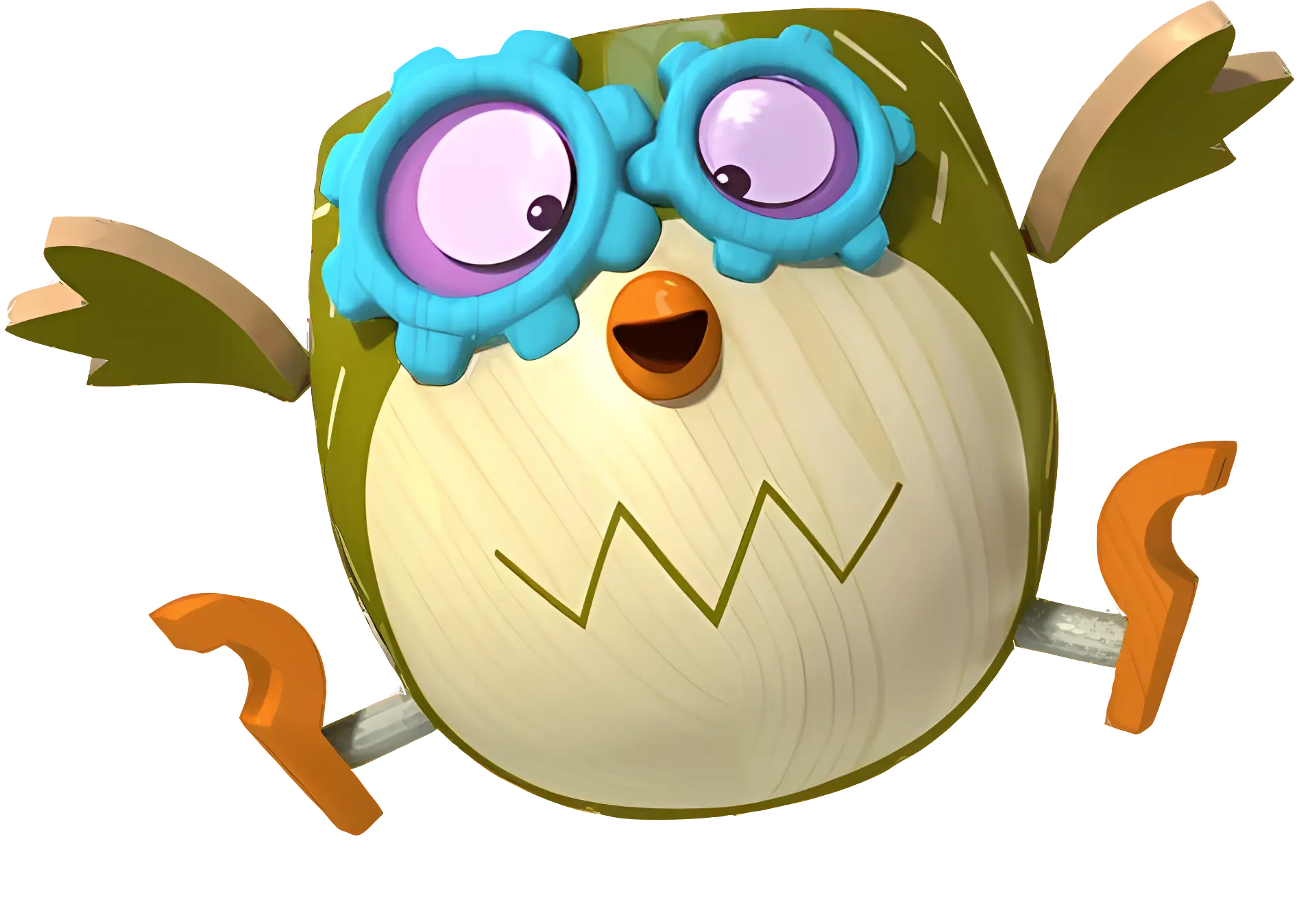 Jumping Green Owl with Goggles