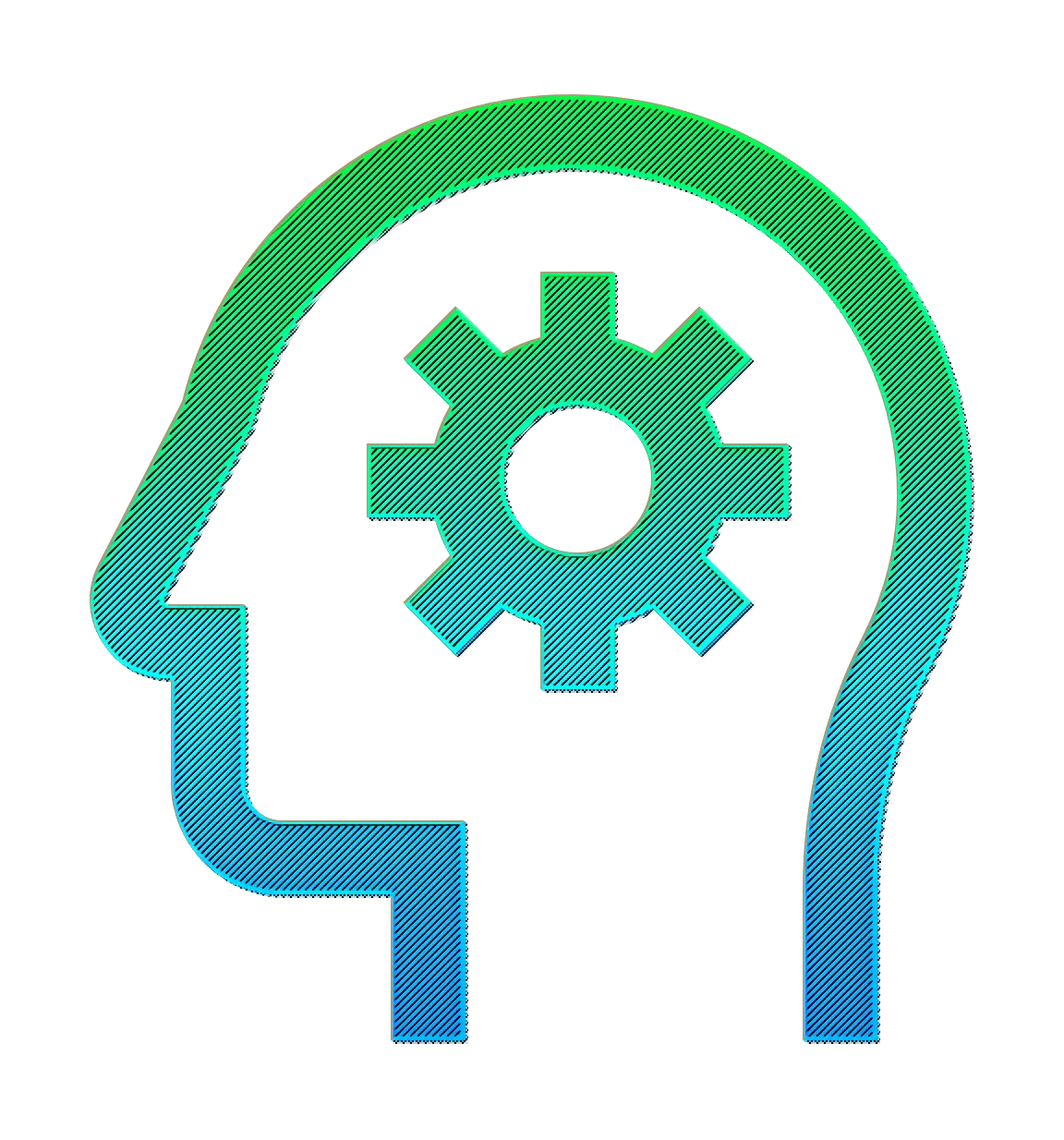 Brain with Gear Illustration for Innovation Concept