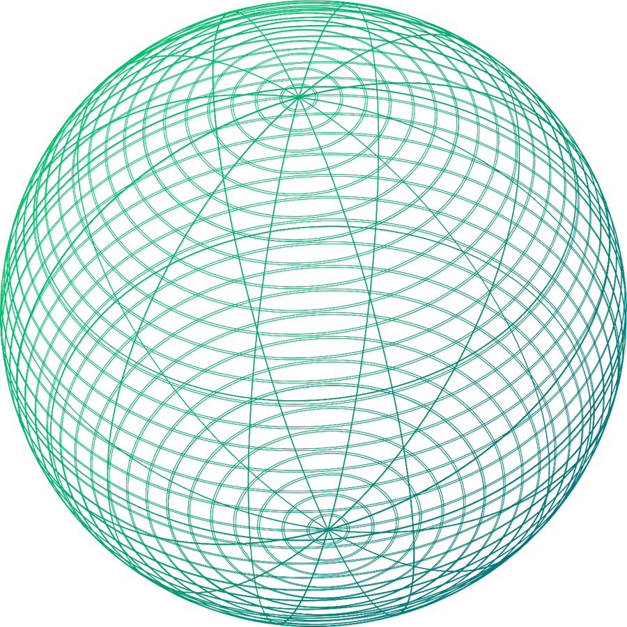 3D Green Wireframe Globe Illustration