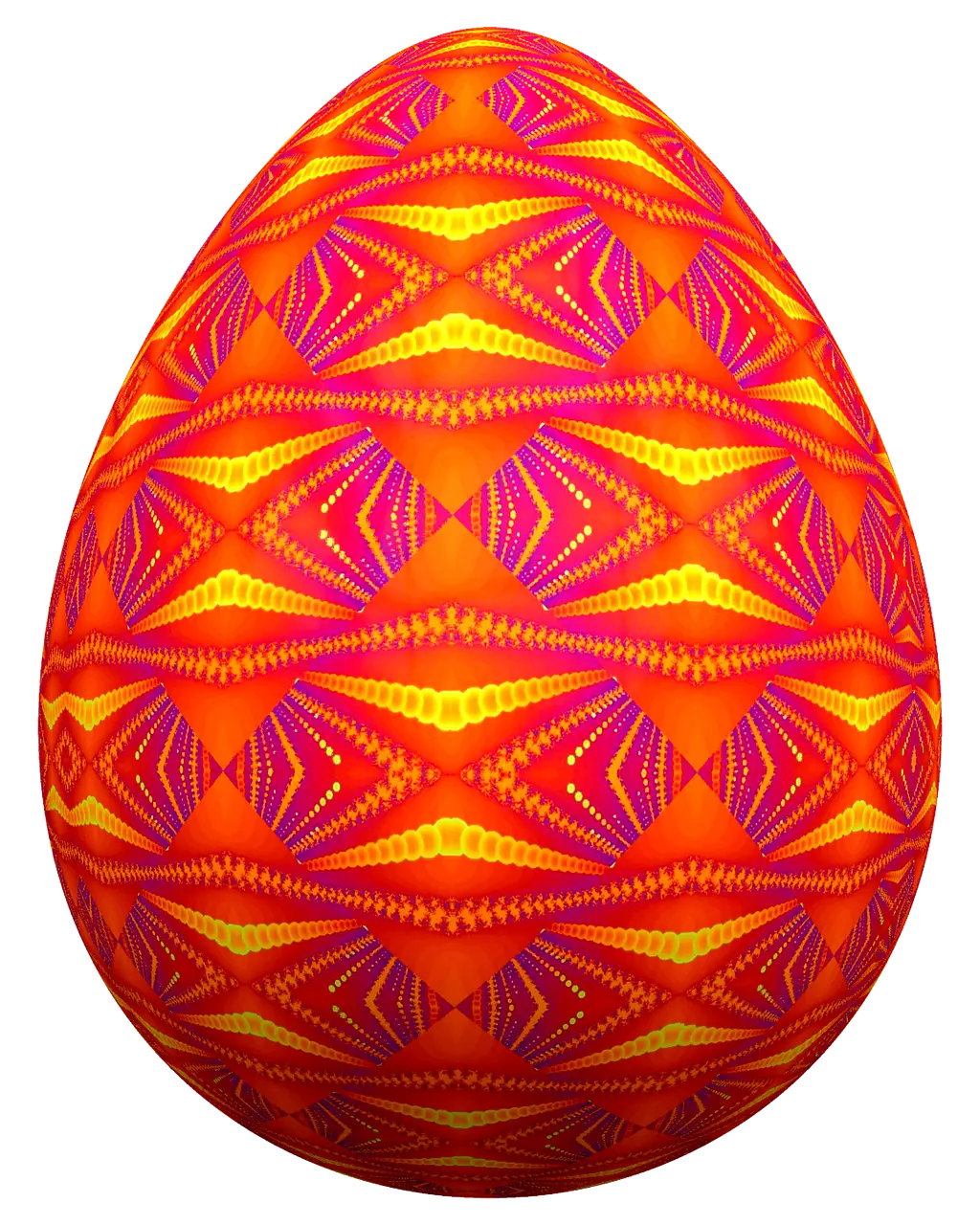 Decorative Easter Egg with Vibrant Patterns