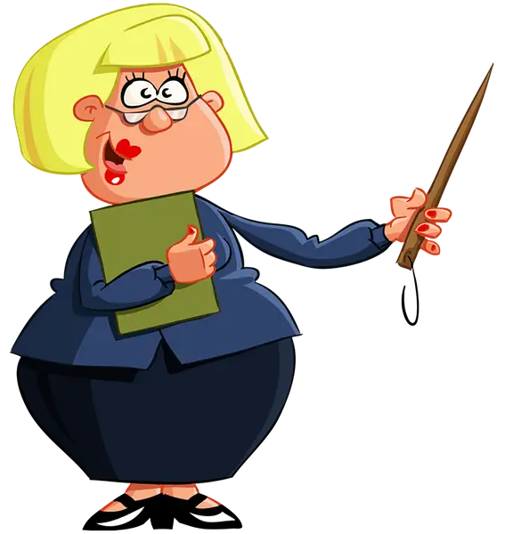 Funny Teacher Cartoon Illustration