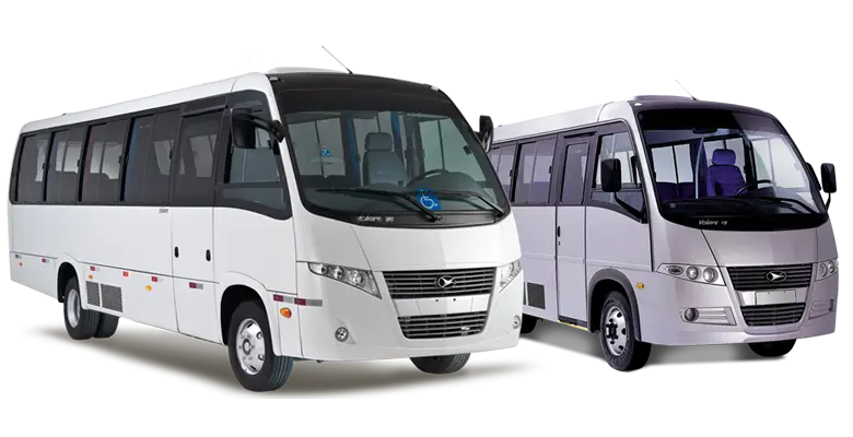White and Silver Buses for Comfortable Travel