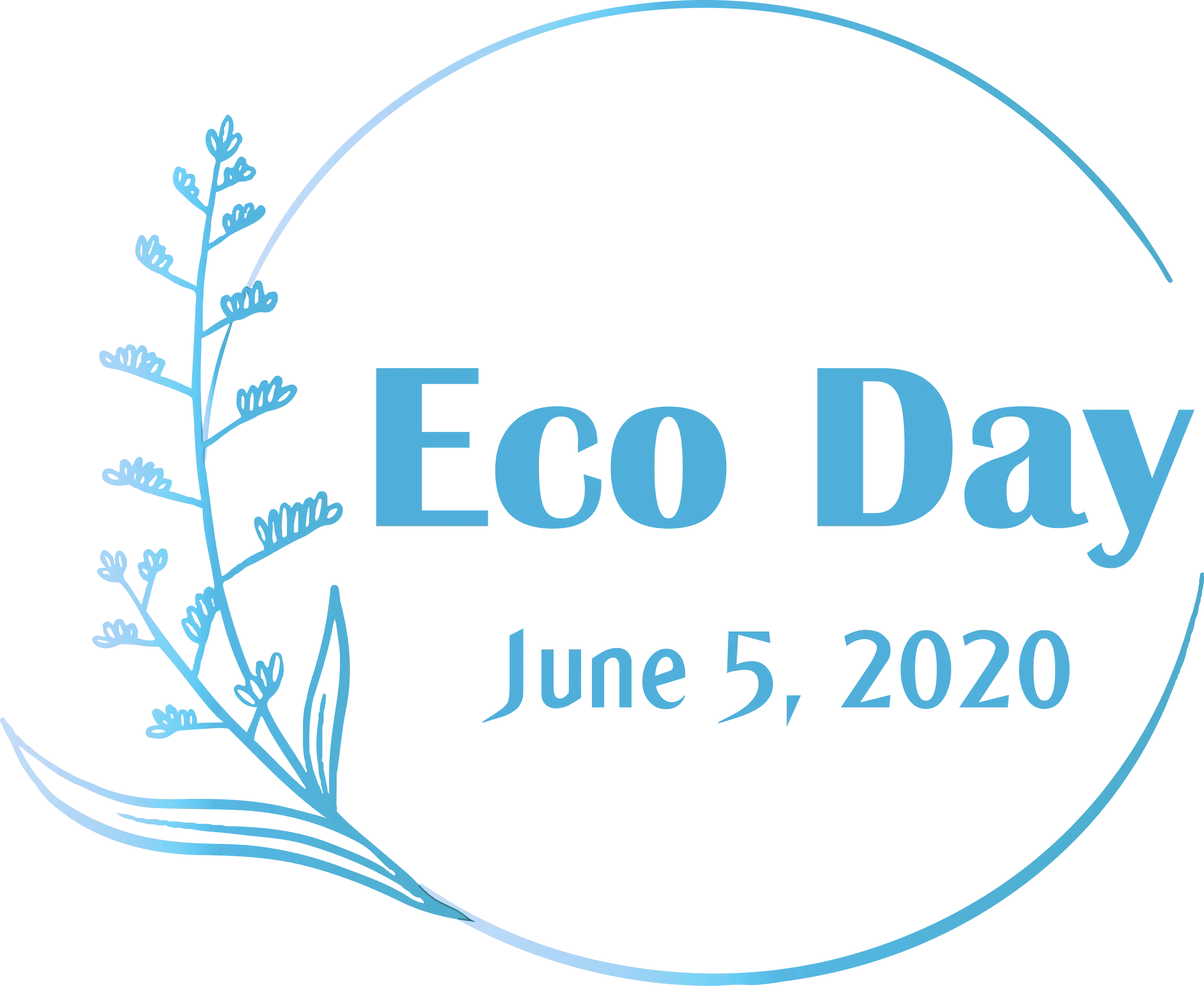 Eco Day logo design with date and floral elements