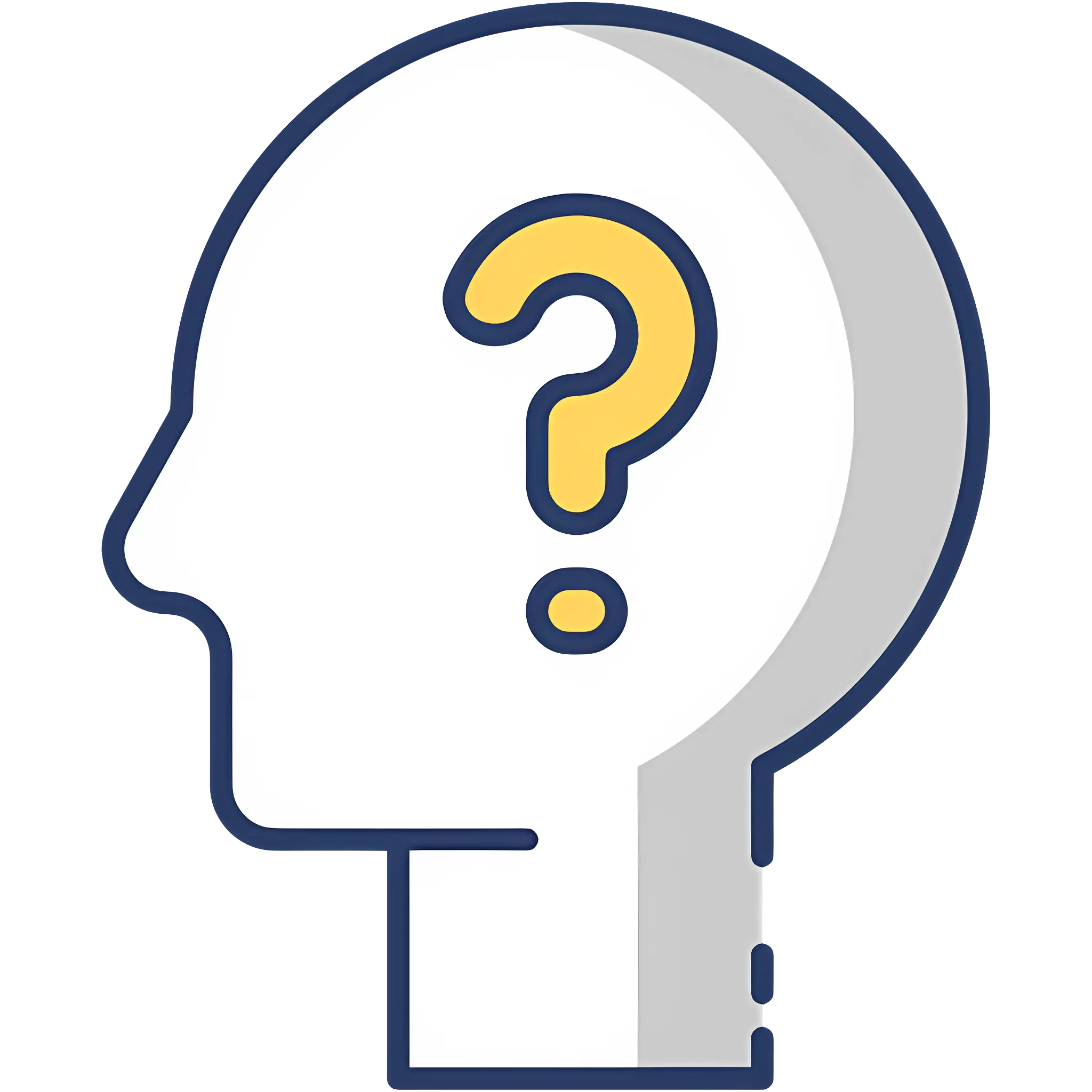 Illustration of a Head with a Question Mark