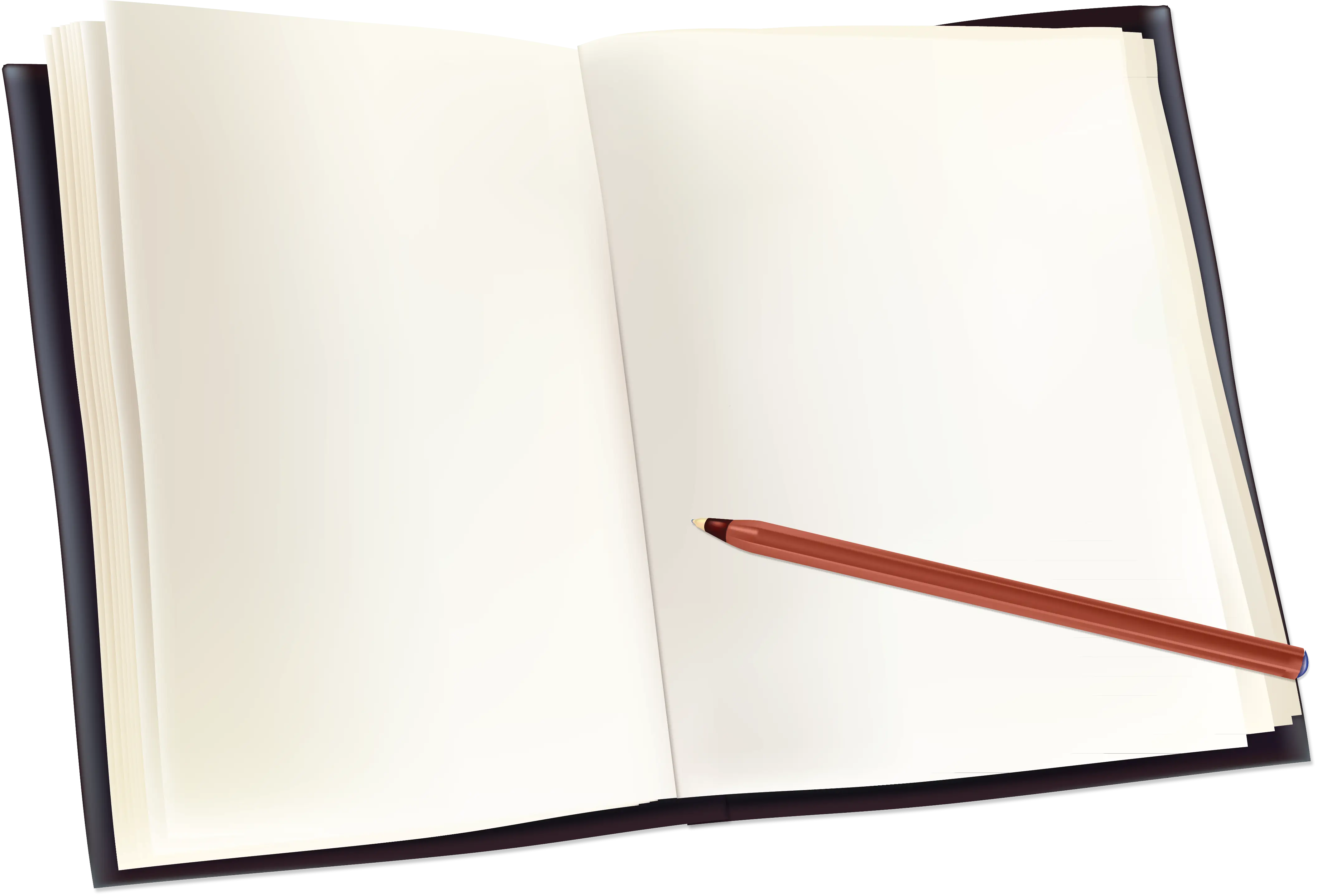 Open Notebook with Pencil