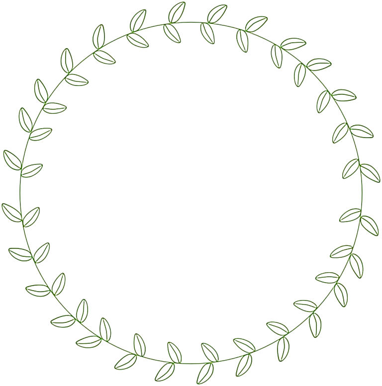 Elegant Green Leaf Circle Frame Design