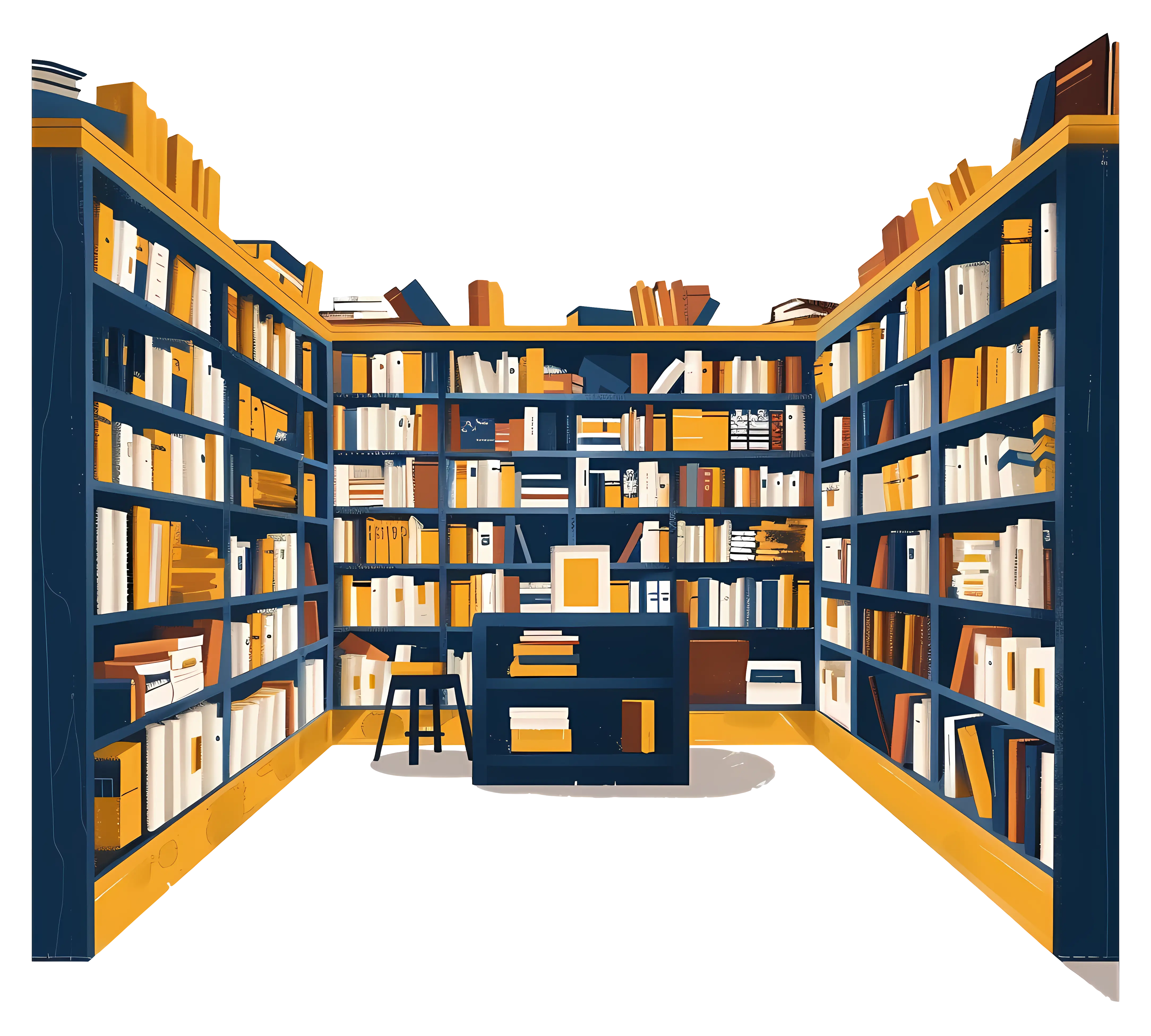 Cozy Library with Bookshelves