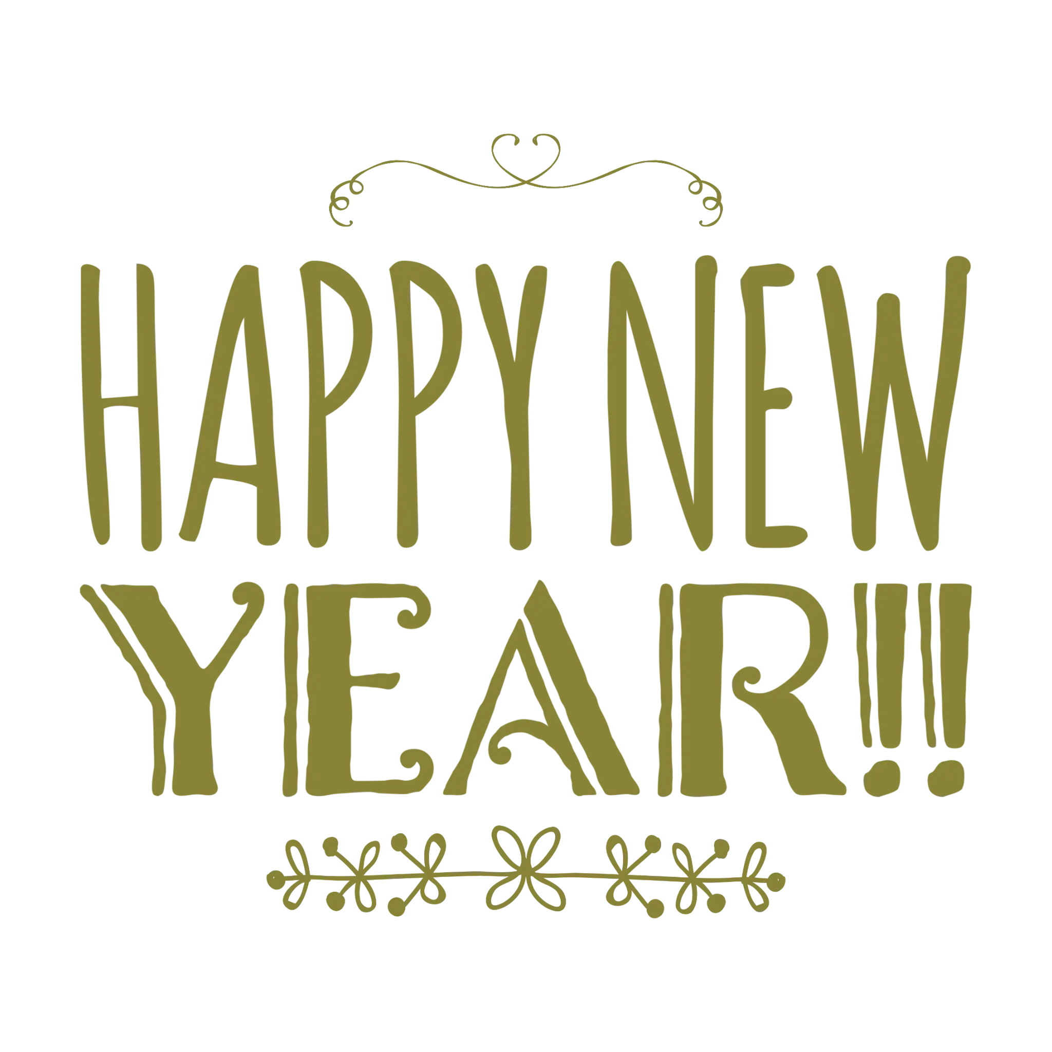 Happy New Year Text Greeting Design
