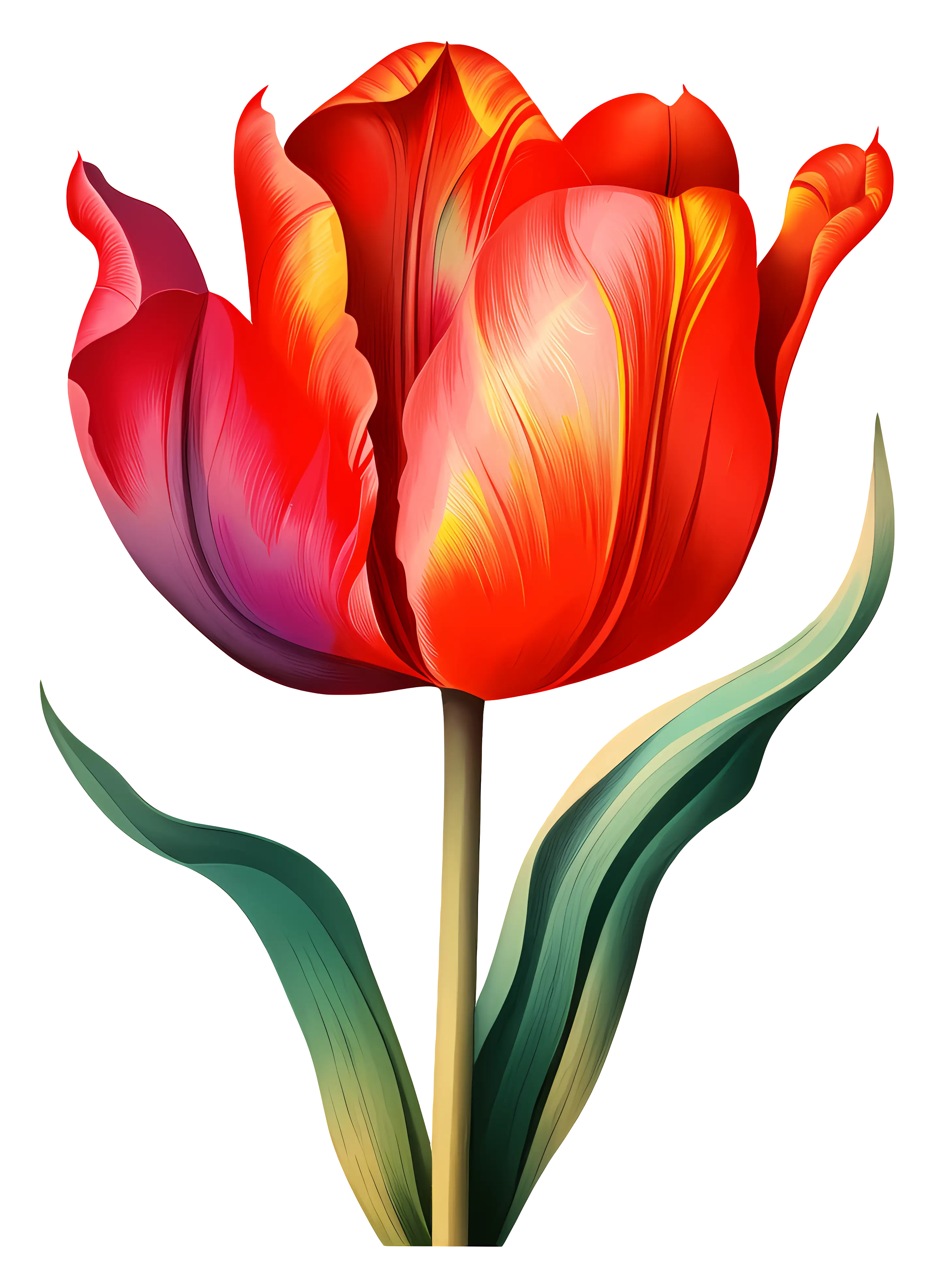 Beautiful Red Tulip in Bloom