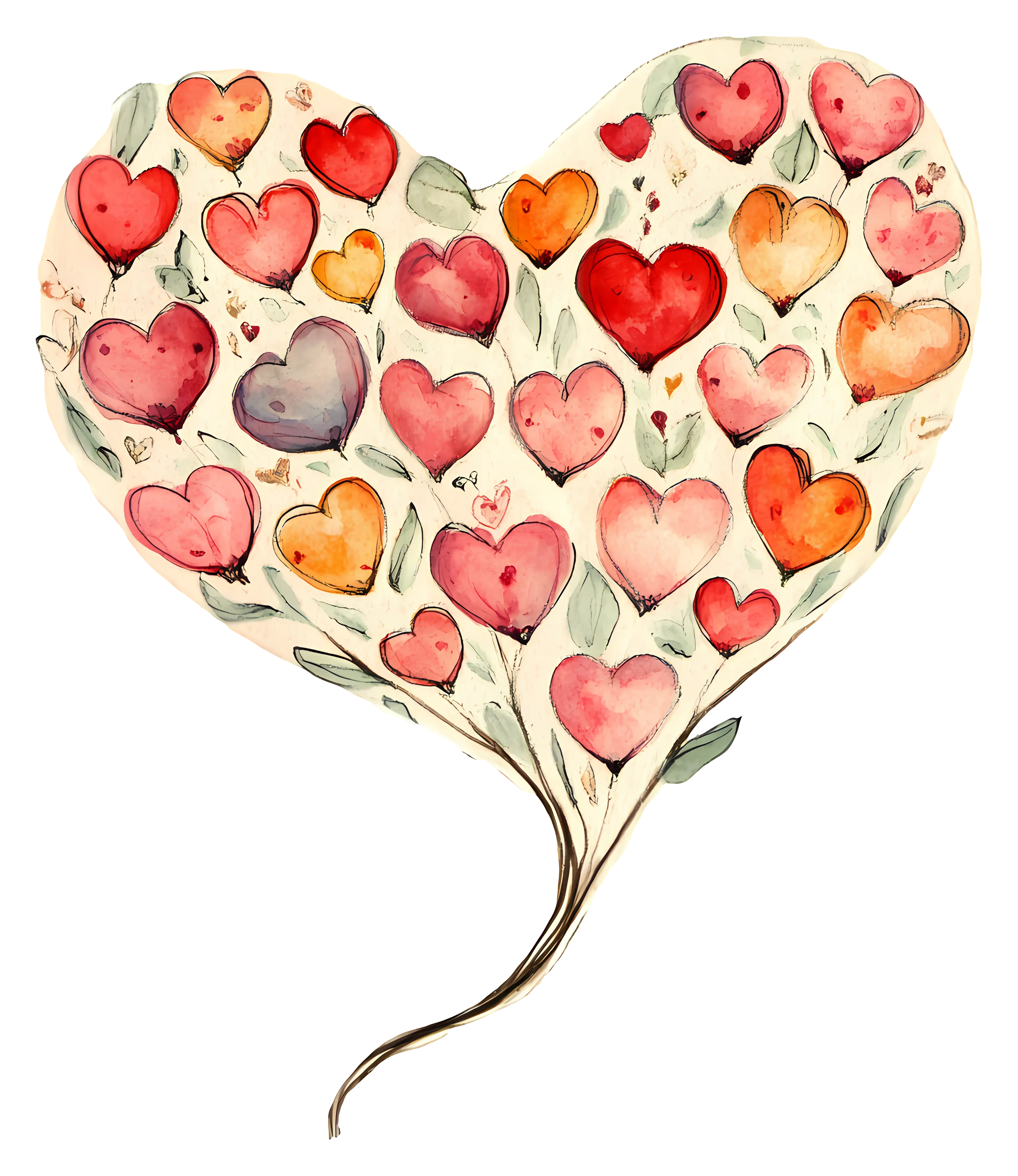 Heart Shape with Floral Design