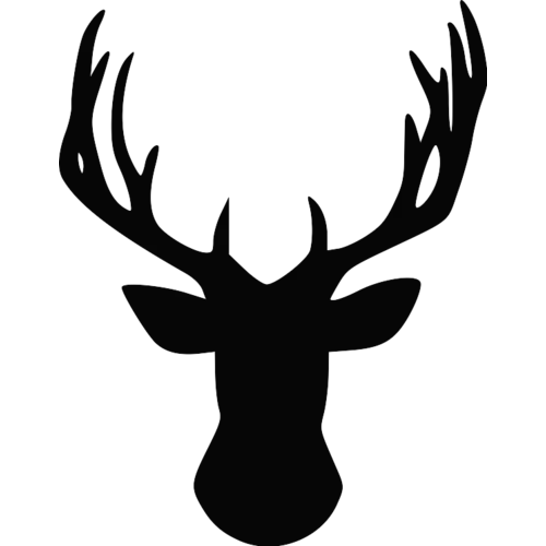 Black Deer Silhouette with Antlers