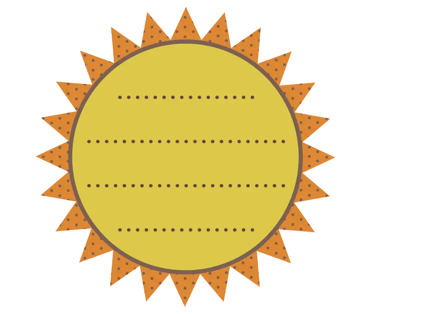 Cartoon Sun Illustration with Yellow Rays