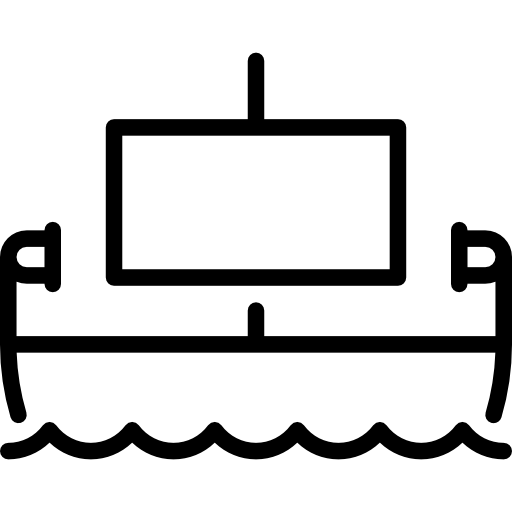 Black Boat Icon for Nautical Themes
