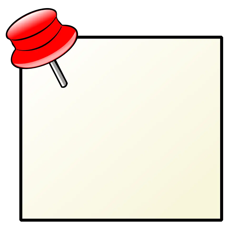 Pinned Note with Red Pushpin