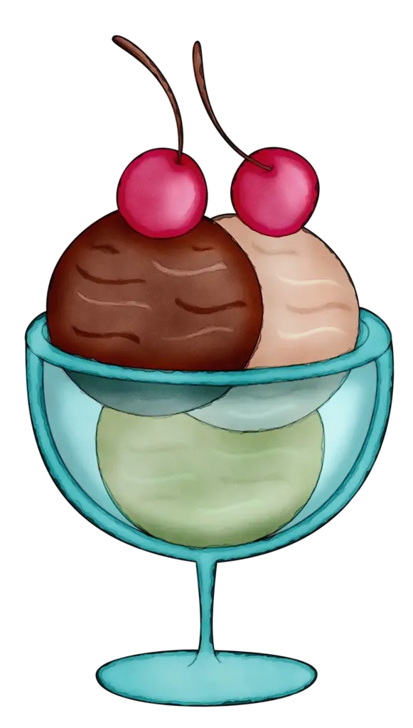 Ice Cream Sundae with Cherries