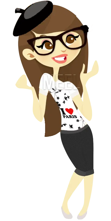 Stylish Girl with Glasses and Beret