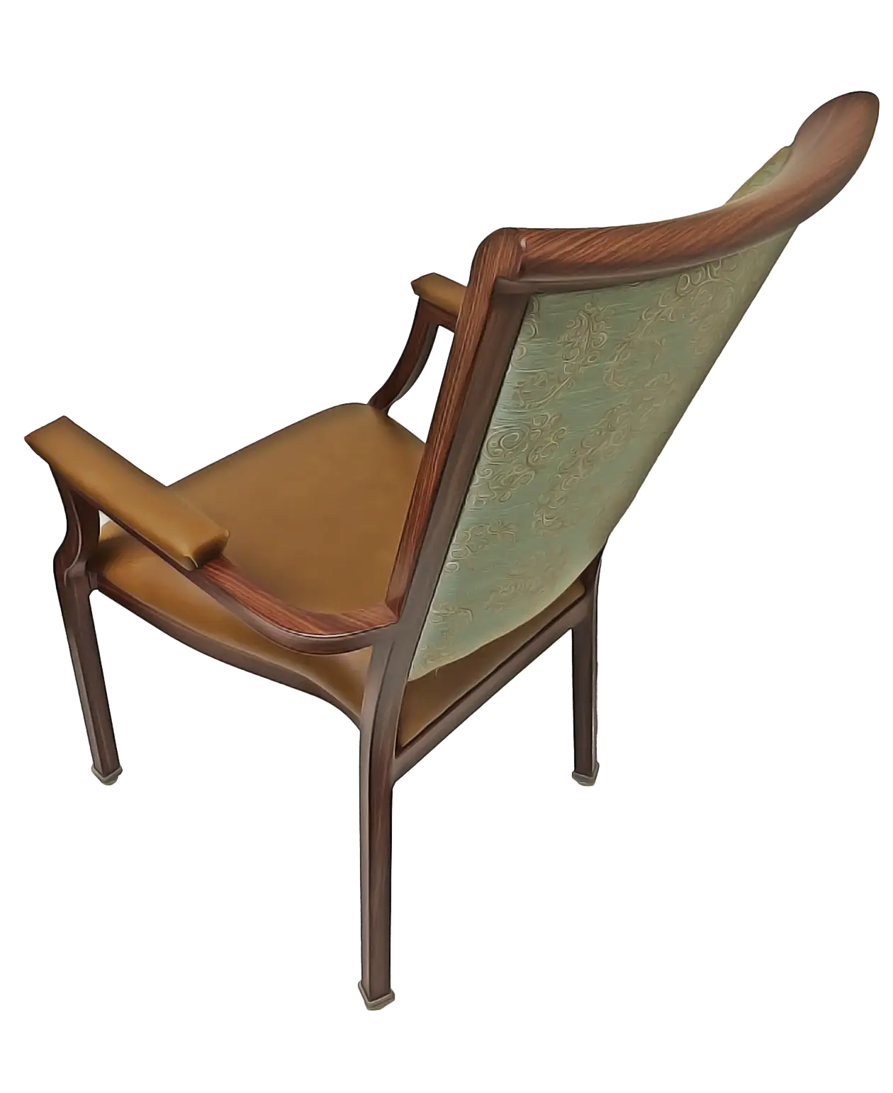 Classic Wooden Armchair with Upholstery
