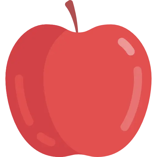 Bright Red Apple Cartoon Illustration