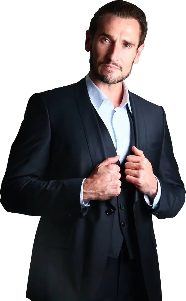 Man in Black Suit with Formal Look