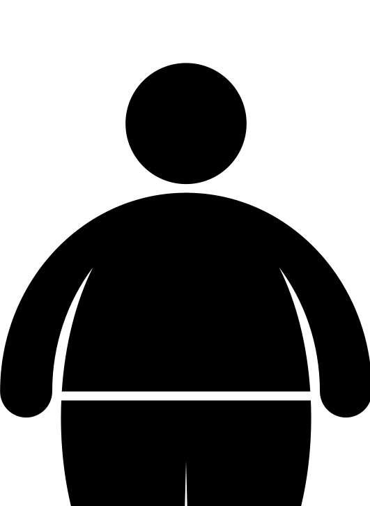 Obese Person Silhouette Icon Representation