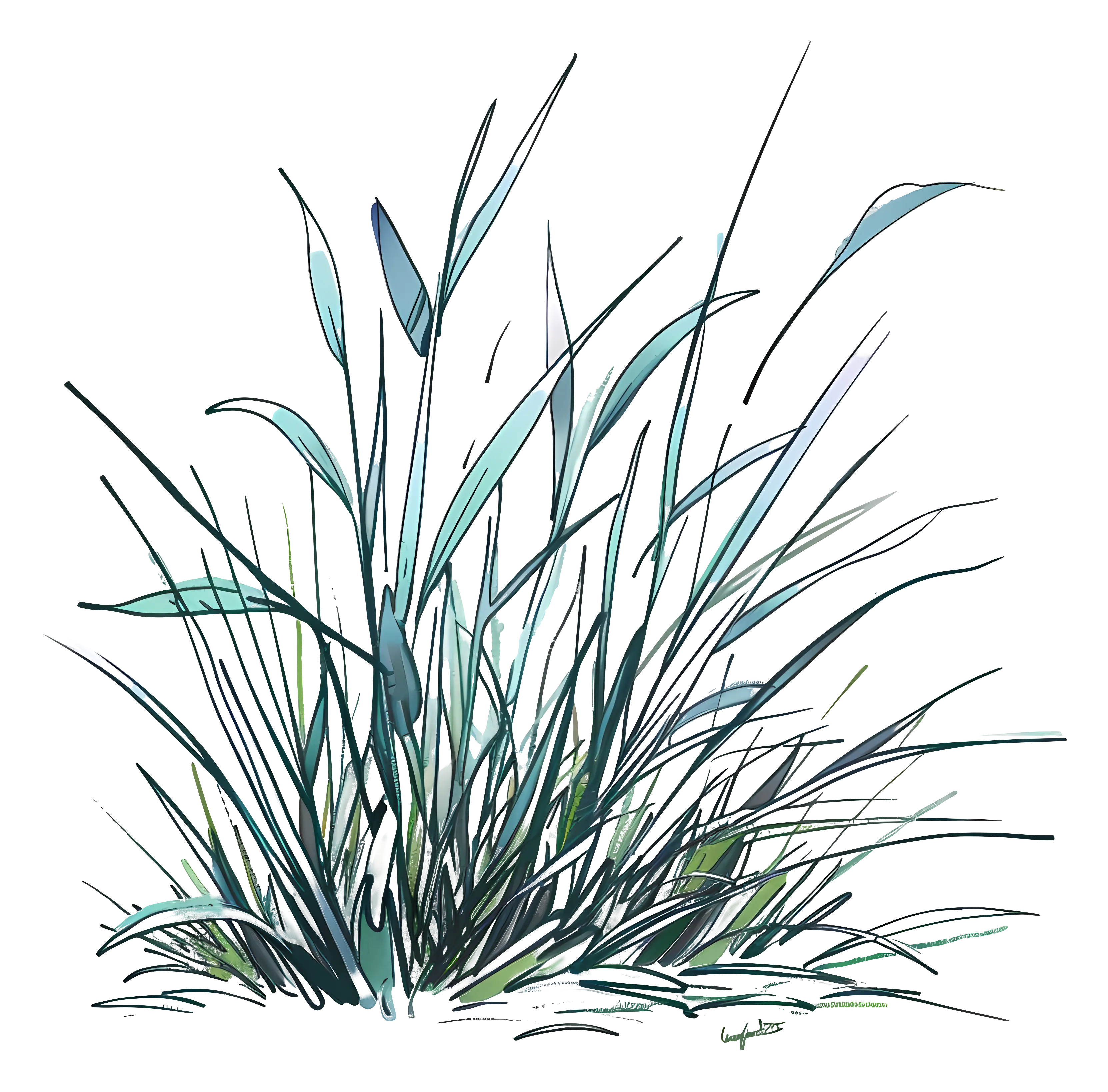 Artistic Decorative Grass Illustration