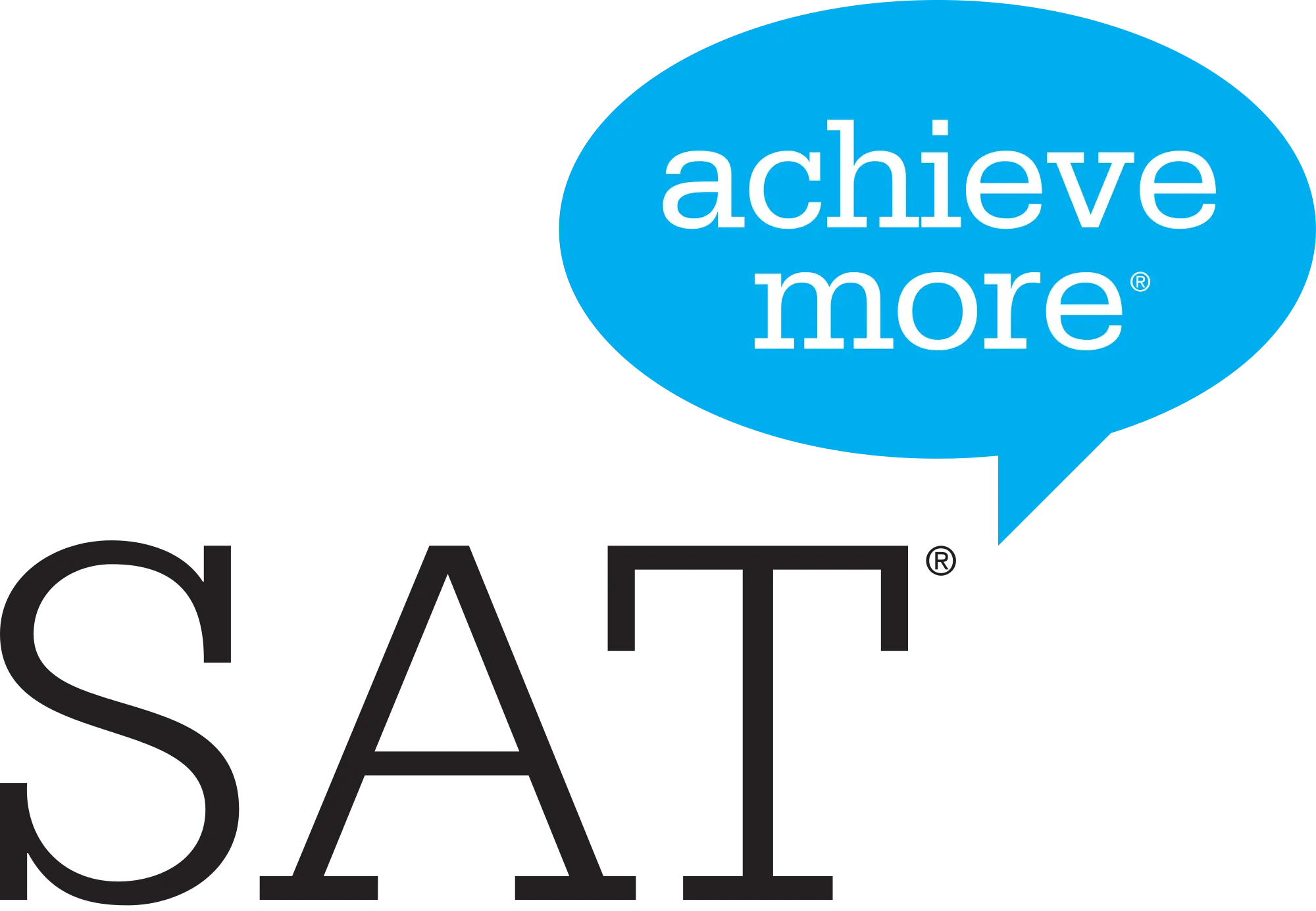 SAT Logo with Achievement Speech Bubble