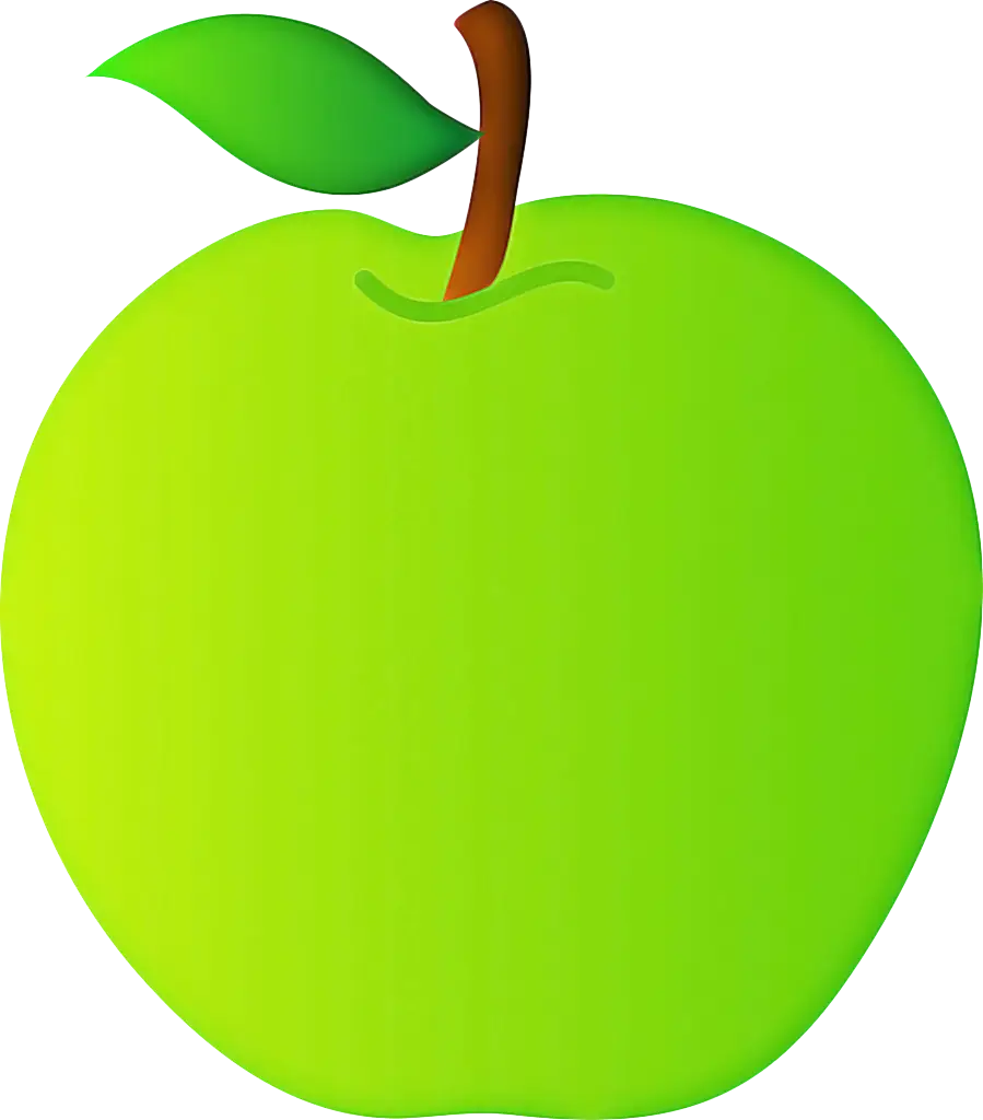 Bright Green Apple Illustration