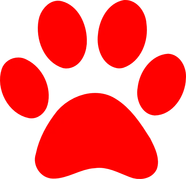 Red Paw Print Symbol