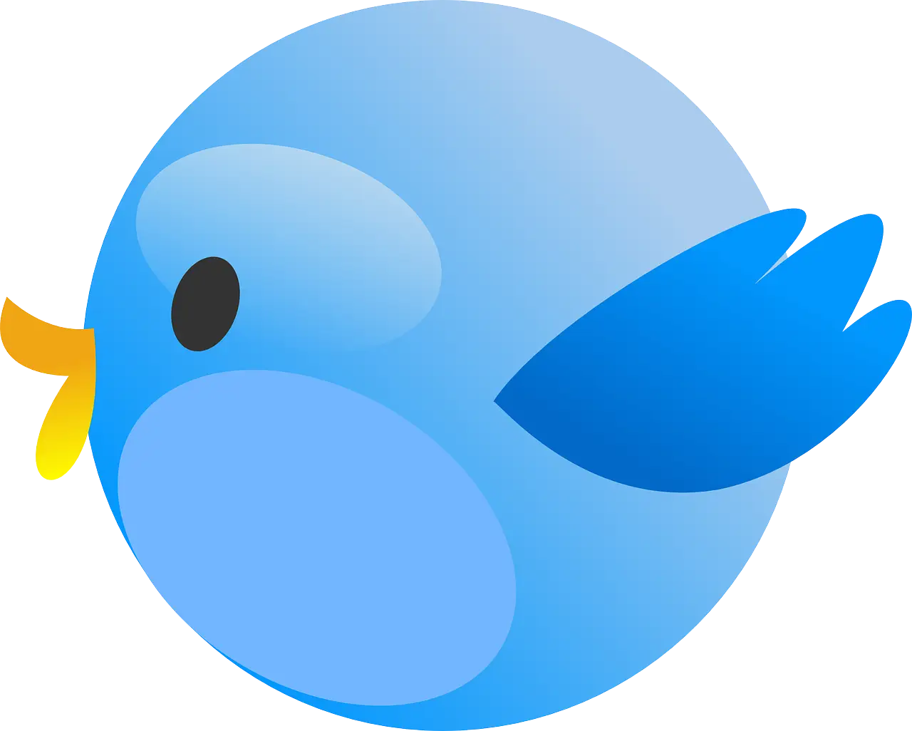 Friendly Blue Cartoon Bird