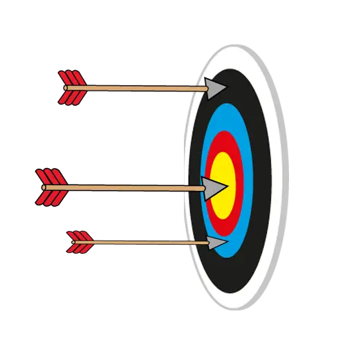 Multiple Arrows in Target for Archery