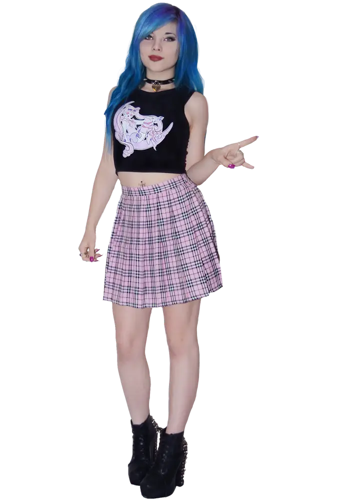 Fashionable Girl with Blue Hair