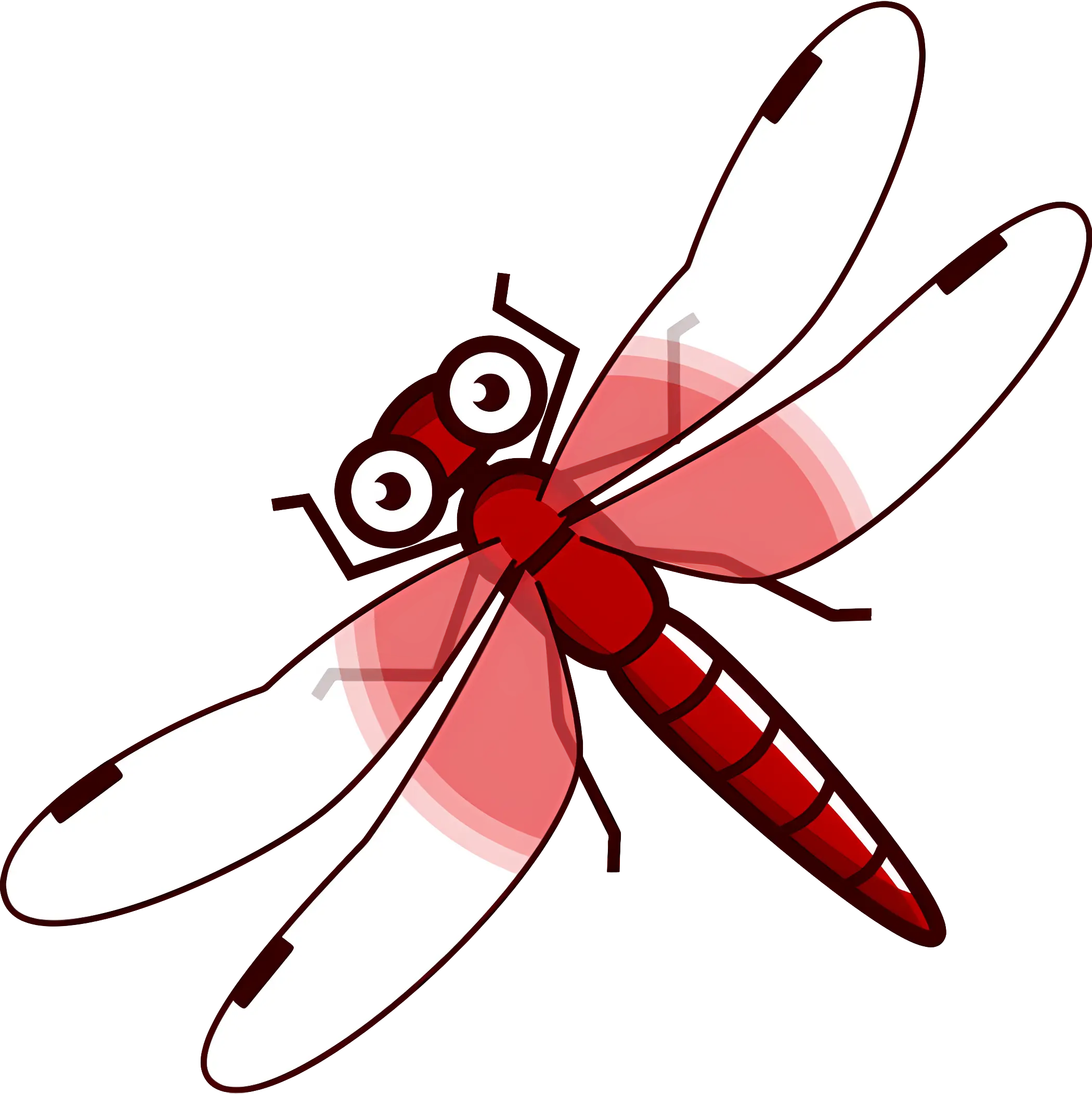 Red Dragonfly with Transparent Wings