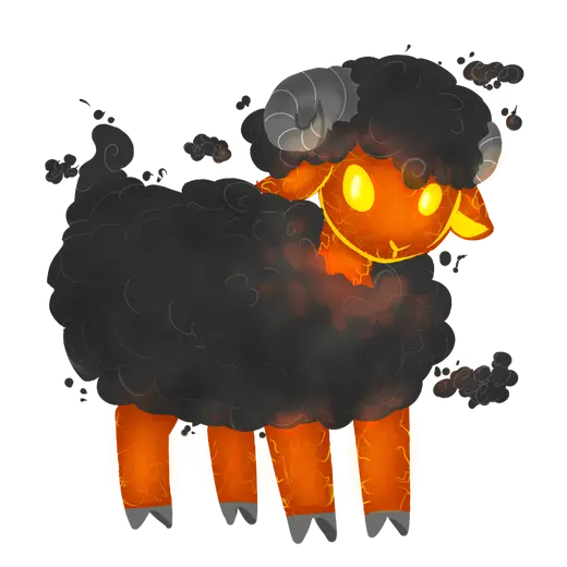 Glowing Black Sheep Cartoon