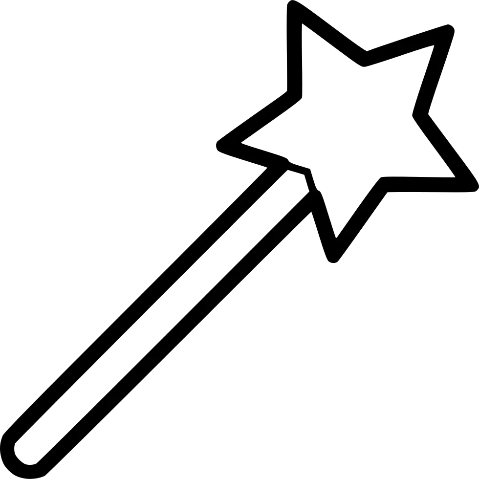 Star-Shaped Magic Wand Icon