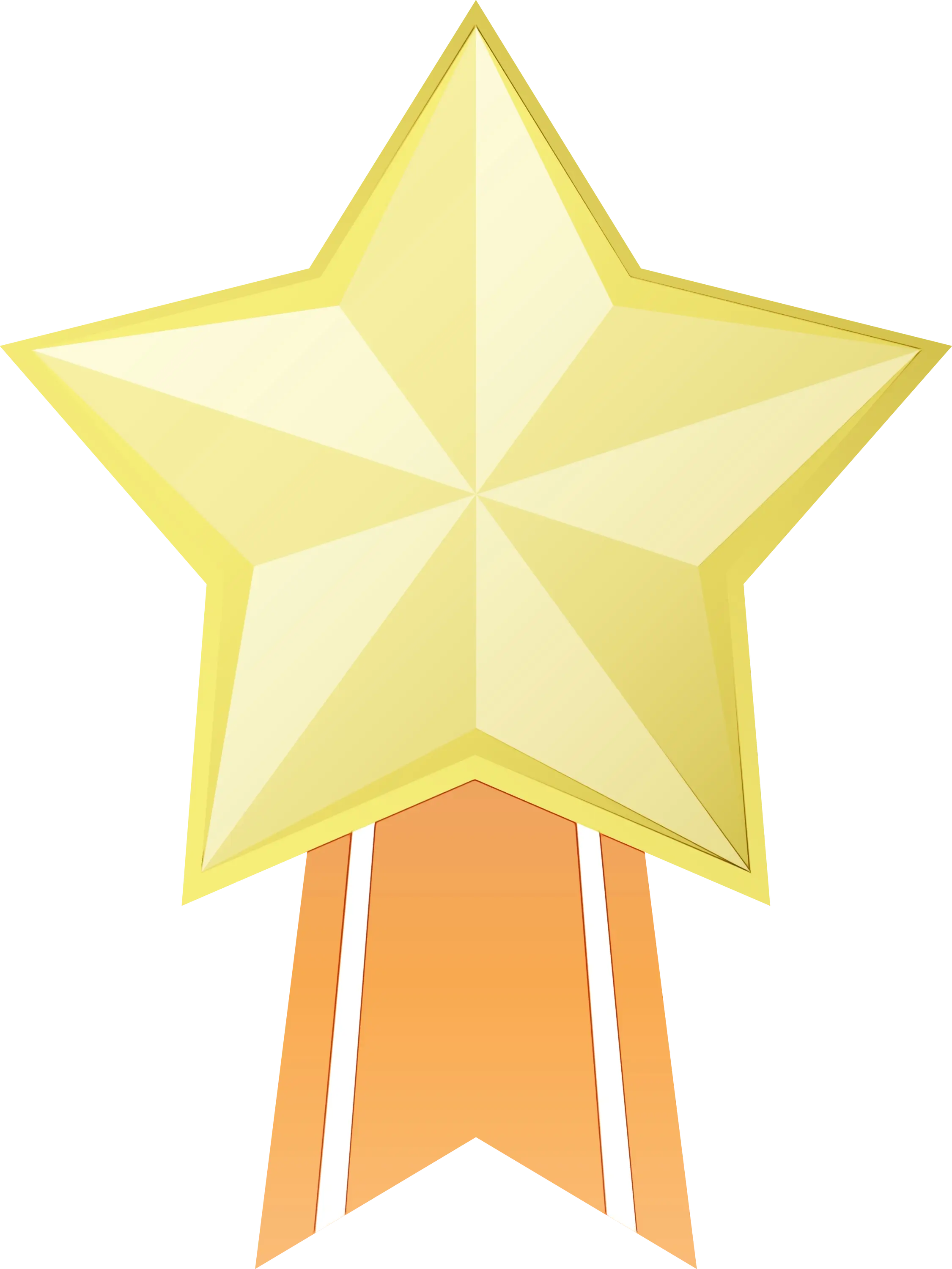 Gold Star with Orange Ribbons