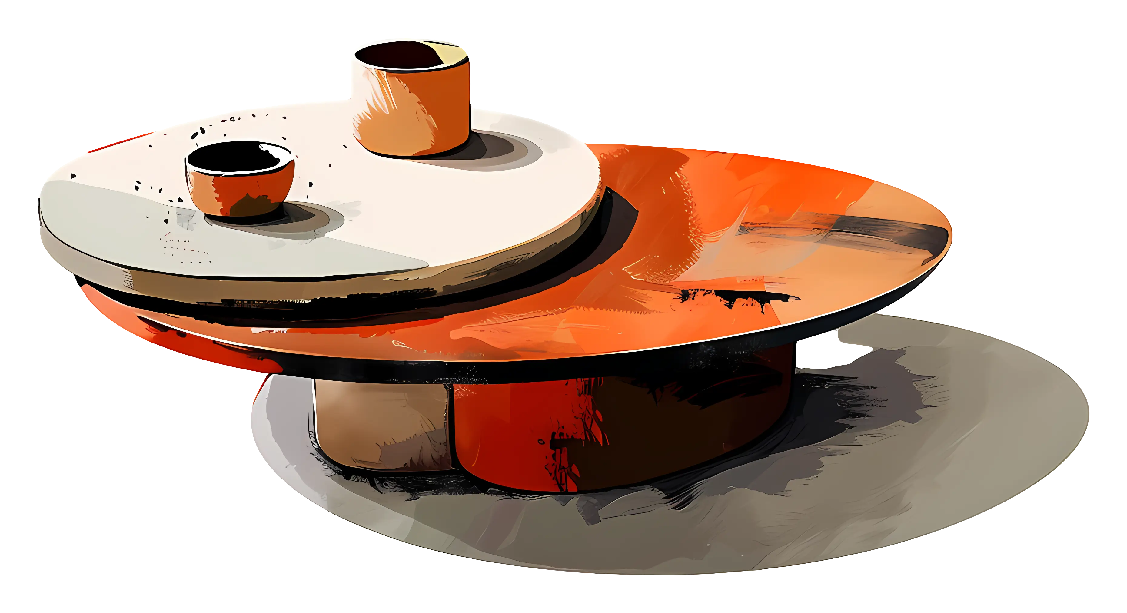 Stylish Modern Table with Cups